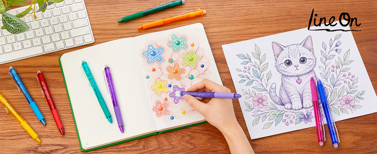 15 colors erasable gel pens