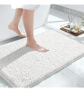 Yimobra Chenille Bathroom Rug, Extra Soft Shaggy Bath Rugs, Non-Slip Bathroom Floor Mat, Water Ab...