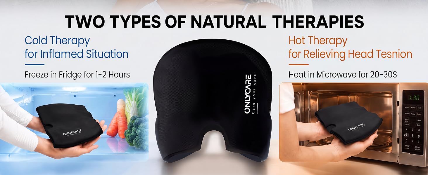 Migraine Relief Cap, Upgraded Headache Relief Cap with Odorless Reusable Gel