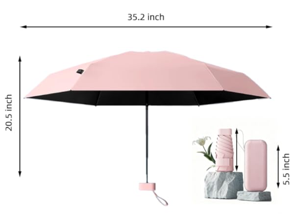 Mini Travel Sun Umbrella for Purse With Case