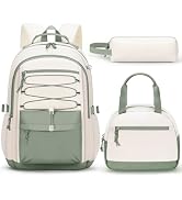 Fimibuke Kids Backpack for Girls, 3 PCS Waterproof Girls Backpack with Lunch Box & Pencil Case, L...