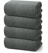 REDKISS 4 Pack Premium Bath Towels, Plush Coral Fleece Towels for Bathroom, Extra Large Bath Towe...