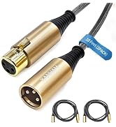 XANHAM XLR Cable 10 Feet/3 Meter 2 Pack 3 Pin Microphone Female to Male Balanced Shielded Cable, ...