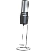 Electric Milk Frother for Coffee with Stainless Steel Stand , Handheld Milk Electric Frother Foam...