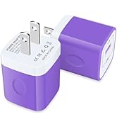 2-Pack Purple 5W USB Wall Charger, Safe & Reliable Charging Block for iPhone 16/15/14/13/12/11/SE...