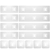 FEPTUASE 14 Pack Shower Caddy Adhesive Replacement Flat, Transparent Strong Adhesive Hooks, No Dr...