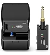 LEKATO WS-100 Wireless Guitar Transmitter Receiver 2.4GHz Wireless Guitar System with Charging Bo...