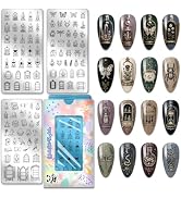 PH PandaHall 3pcs Mystical Nail Stamping Plates, Insect Cloche Cabinet Theme Nail Art Stencils Na...