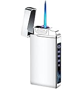 Electric Lighter and Refillable Butane Jet Flame Torch 2 in 1, USB Rechargeable Arc Lighter with ...