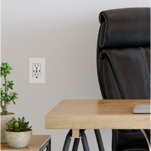 Key feature icon for our duplex receptacle outlet with USB ports for Type-C and Type-A.