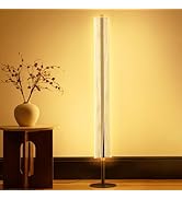 NUÜR Floor Lamp for Bedroom, Sleek Cylindrical Design, Dimmable Standing LED Lamp with Remote Con...