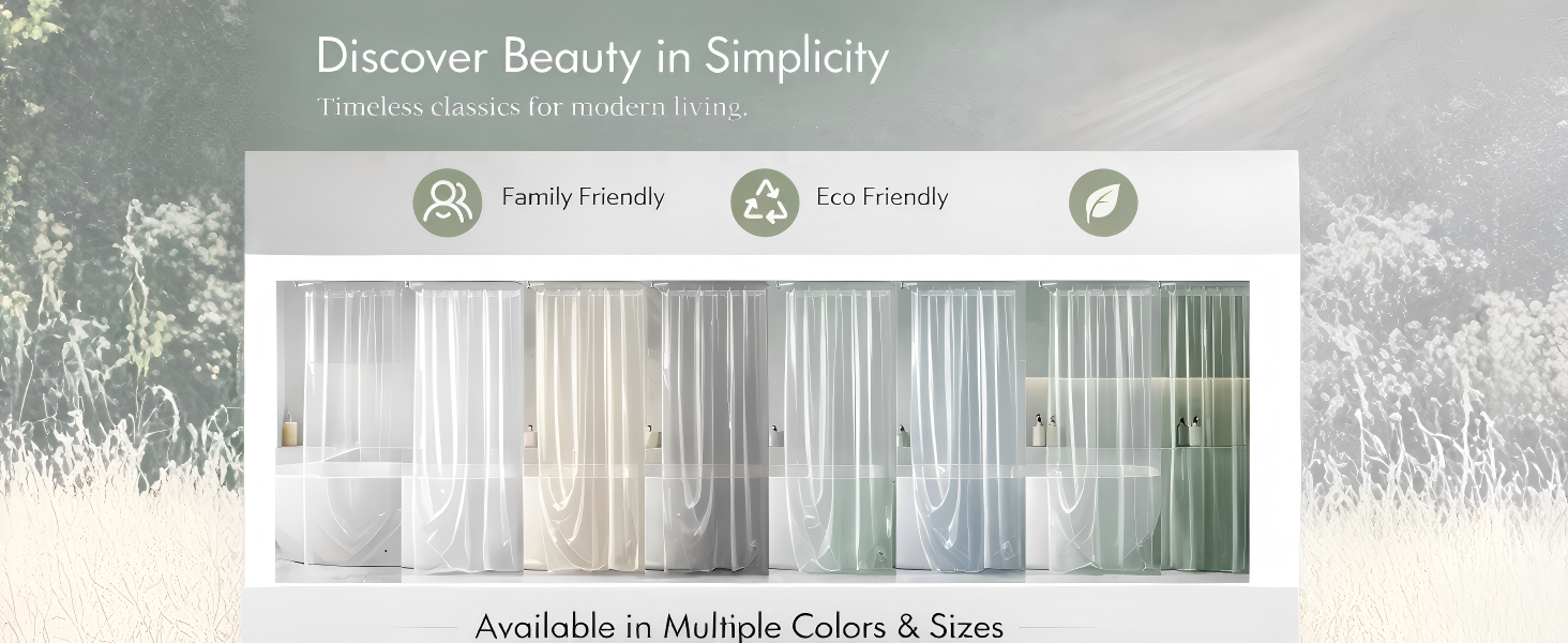 clear shower curtain liner waterproof bath liner PEVA plastic shower curtain transparent