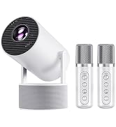 Mini Projector, HY300 PRO Portable Projector, Support 4K 1080P with Dual-Band WIFI6 5G Wireless 5...