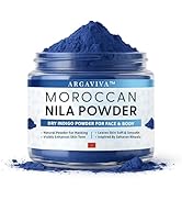 Argaviva Moroccan Nila Powder – Natural Blue Clay Mask for Face, Body & Hair – Exfoliates for Glo...