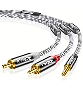RIKSOIN RCA to 3.5mm Cable,8FT 2RCA Male to Aux Audio Adapter,HiFi Sound, 3.5 mm 1/8 to RCA 2-Mal...