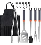 11-Piece Grill Tools Set, BBQ Grilling Accessories with Tongs & Spatua, Stainless Steel Portable ...