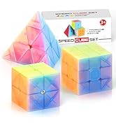 Vdealen Speed Cube Set, 2x2x2 3x3x3 Pyramid Magic Cube Set, Puzzle Cube Toys Birthday Party Chris...