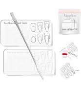 MelodySusie 2Pcs Nail Art Palette with Stainless Steel Spatula, Acrylic Nail Kit for Beginners wi...