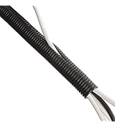 D-Line Black 43in Cable Sleeve, Flexible Wire Protector Tubing, Split Electrical Conduit, Plastic...