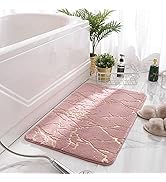 Eanpet Marble Bathroom Rugs Nonslip Pink Bathroom Mats Ultra Soft Washable Bath Mats for Bathroom...