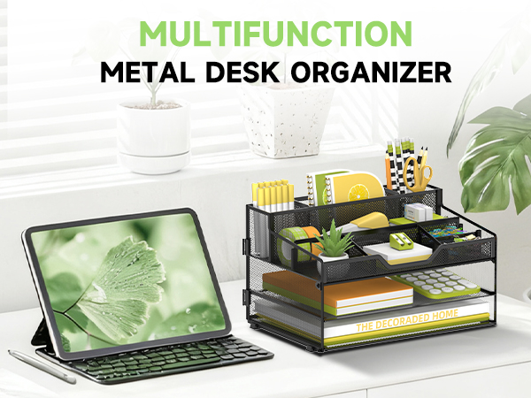 Multifunction Metal Desk Organizer