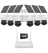 Anlapus Solar Security Camera Wireless Outdoor, 2.5K Pan/Tilt 6-Cam Kit with Solar Panel, Wireles...