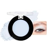 HHLTOH Light White Blue Single Matte Eyeshadow Makeup, Cream to Powder Monochrome Eye Shadow for ...
