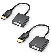 URELEGAN DisplayPort to DVI Adapter 2-Pack, DP Display Port to DVI-D Single Link Male to Female C...
