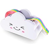 White Tape Desk Dispenser Cute Tape Dispenser Cloud Tape Cutter with Rainbow Novelty Tape Dispens...