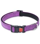 Reflective Dog Collar with Buckle Adjustable Safety Nylon Collars for Small Medium Large Dogs, Pu...