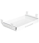 OSteed Under Desk Drawer Organizer 21" White Upgrade with Adjustable Brackets, Sliding Pull-Out U...