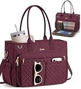 Bagstellar Teacher Bags for Women, 15.6 inch Laptop Work Tote Bag Quilted Nurse Bible Computer Sh...