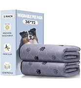 Fostanfly Washable Dog Pee Pads, 2 Pack 36''x72'' Non Slip Reusable Puppy Pee Pads with Great Uri...