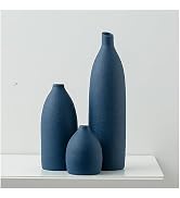 Mdaolv Matte Blue Vase Set Navy Blue Decor Coastal Decor Vases for Kitchen Island Living Room Off...