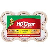 Duck HD Clear Packing Tape Refills - 6 Rolls of Strong Heavy Duty Packing Tape for Shipping and M...