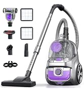 HawKam Canister Vacuum, Upgraded 1600W Bagless Canister Vacuum Cleaner, Auto Cord Rewind, H13 HEP...