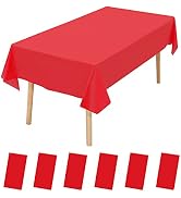 6 Pack Premium Disposable Plastic Tablecloth 54" x 108" Party Table Cloths Disposable for 6 to 8 ...
