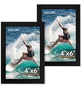 FIXSMITH 4x6 Picture Frame Set of 2, 4x6 Photo Frames with HD Plexiglass for Wall Hanging or Tabl...