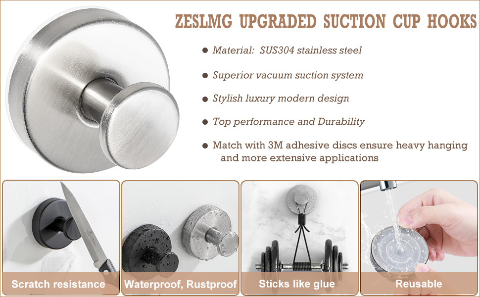 ZESLMG suction cup wall hooks 5