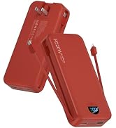 citicr Portable Charger Power Bank, 20000mAh PD20W USB C Fast Charging with Built-in Cable & Wall...