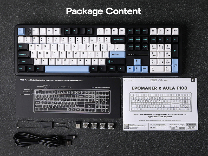 AULA F108 Wireless Gaming Kyeboard