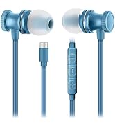 SENTRY OSE450 Blue Headphones in-Ear Earbuds with Wired USB-C Connection, Inline Volume Controlle...