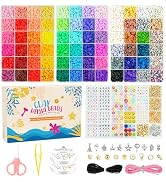 Dowsabel 3 Boxes 48 Colors Friendship Clay Beads Bracelet Kit with Charms Kit for Jewelry Making,...