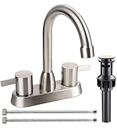 WRISIN Bathroom Sink Faucet, Bathroom Faucets for Sink 3 Hole with Pop-up Drain and Supply Lines,...