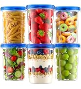 Winproper Freezer Storage Containers, 6 Pack-33 OZ Food Storage Containers with Twist Top Lids, R...
