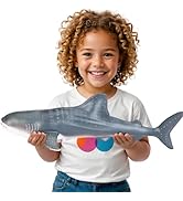 MOEAWS Realistic Giant Whale Shark Toy(15-16 Inch), Soft Plastic Shark Figurines, Party Decoratio...