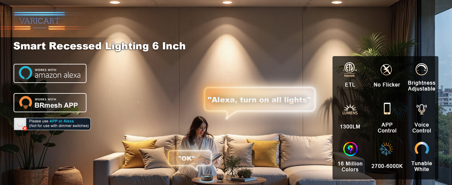 smart recessed lighting 6in
