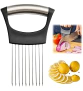 Stainless Steel Onion Slice Holder, New Onion Holder for Slicing, Lemon Slicer Vegetable Cutter, ...