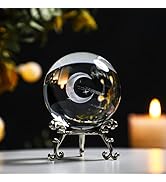 ZEERSHEE 60mm 3D Moon Planet Laser Engraved Crystal Ball Glass Sphere Paperweight Home Art Decor ...