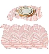 GIVERARE Placemats Set of 4, Round Heat-Resistant Vinyl Placemat, 15 inch Non-Slip Washable PVC T...